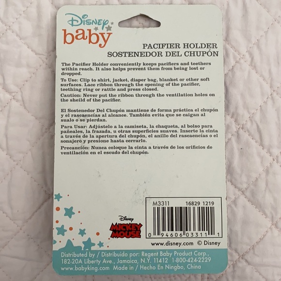 {NWT} Disney | Disney Baby Mickey Mouse Pacifier Set & Holder BPA Free 0+ Months - Picture 10 of 13